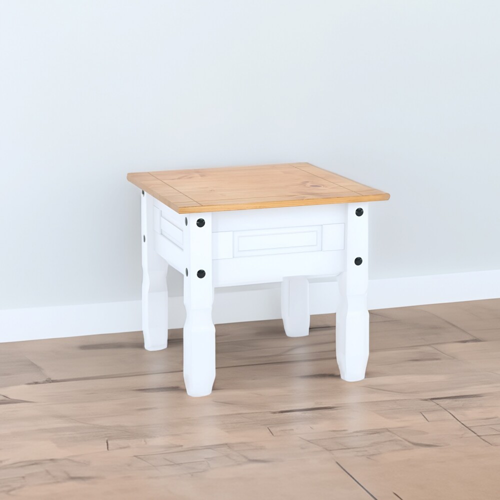 Mesa de living lateral - Linea mexicana Blanco