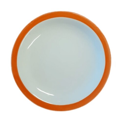 Plato con borde naranja 19cm. Plato con borde naranja 19cm.