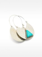 Aros De Piedra Triangular azul