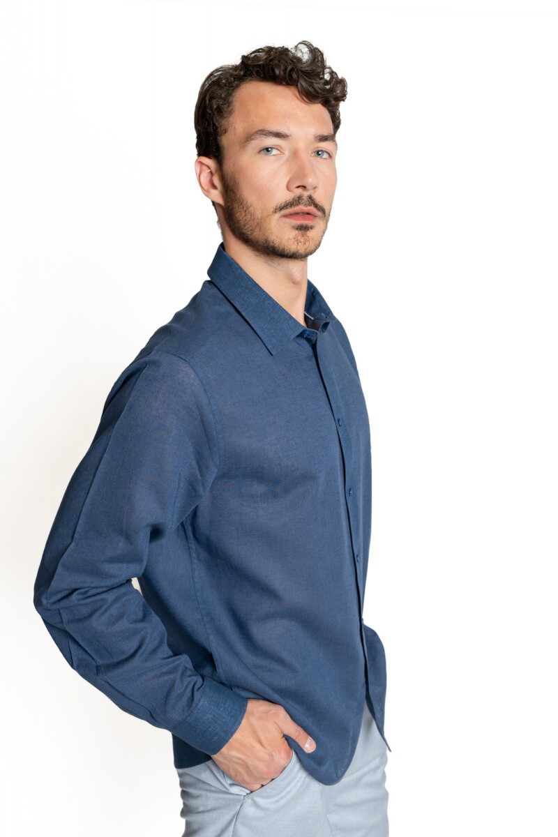 Camisa Lino-Cotton Guarnieri NAVY