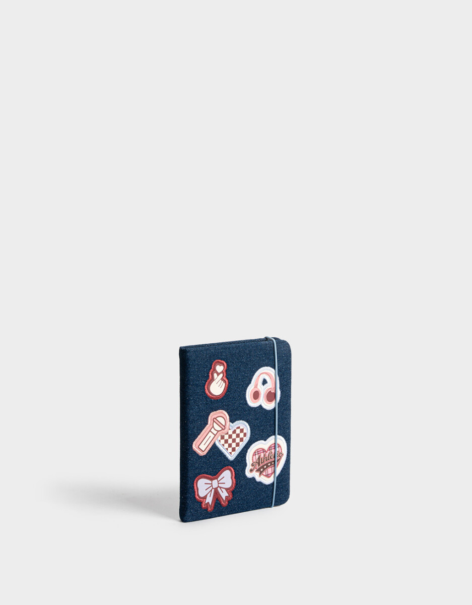 Cuaderno A6 De Denim Con Parches 
