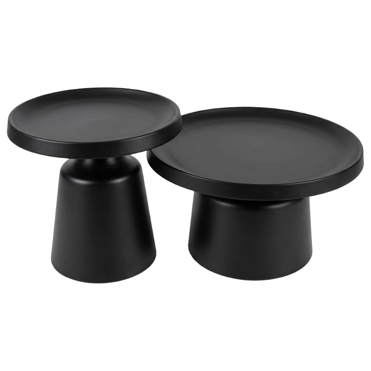 JGO MESA CENTRO METAL NEGRO 2PZAS 