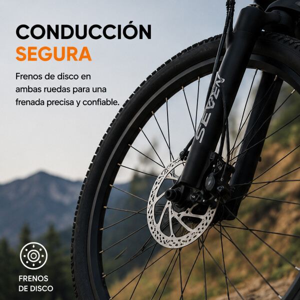 Bicicleta Electrica Gogreen Mountain 27.5 250W 36V Shimano Variante Color Negro
