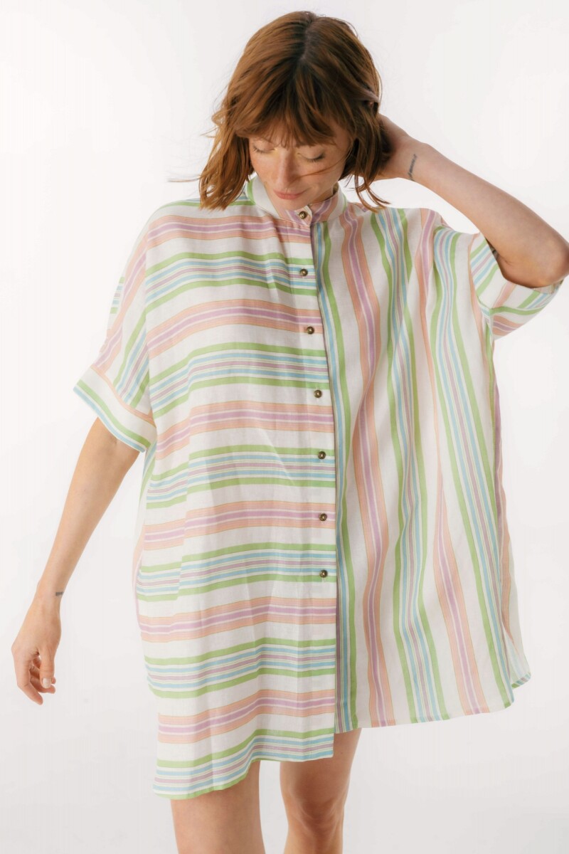 Camisa Azorella - Rosa/Verde 