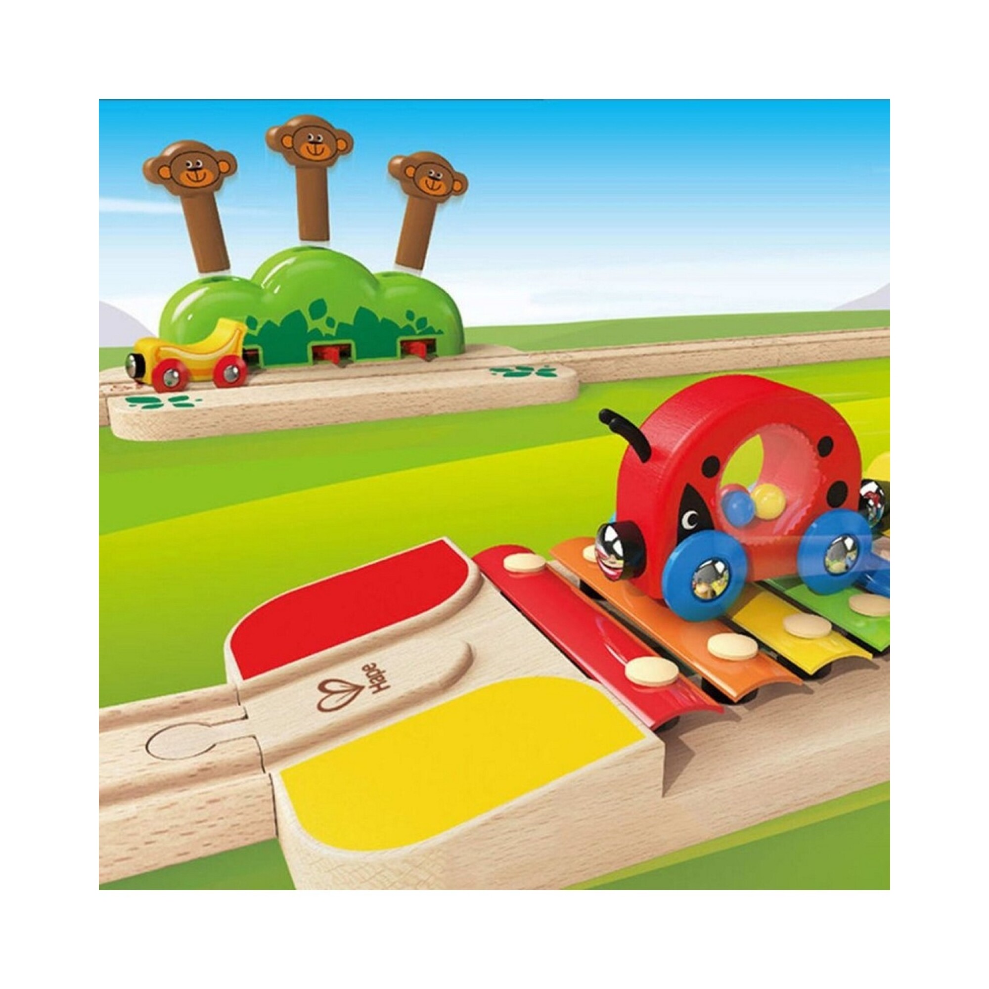 Pista de trenes en madera Mi pequeña pista Hape — Electroventas