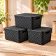 Set x3 Caja ratán 20 lts NEGRO