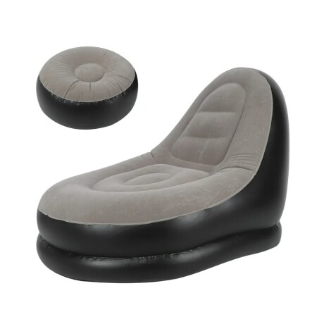 Sillón Puf Inflable Con Posa Pies 100Kg Varios Colores GRIS