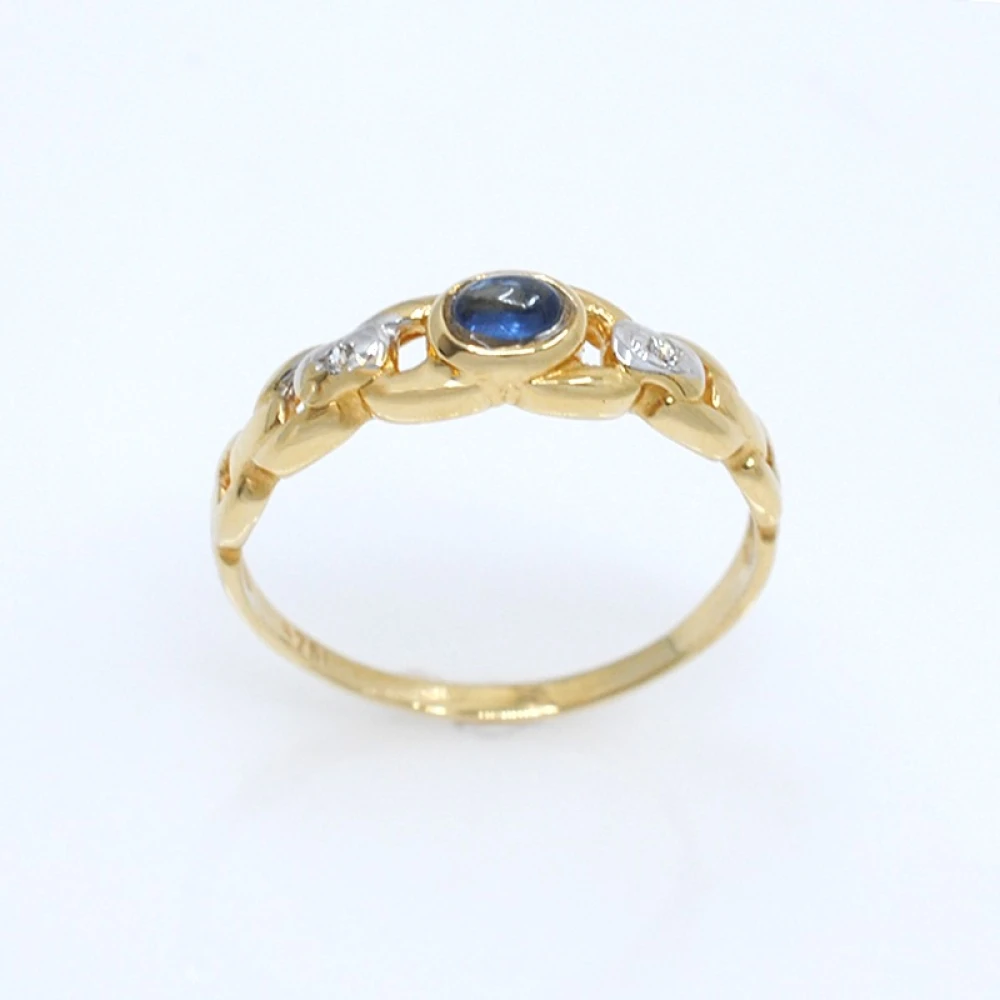 Anillo oro 18k , zafiro y brillantes Anillo oro 18k , zafiro y brillantes