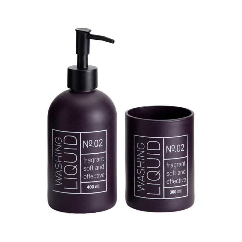 JGO DE ACCES NEGRO P/BAÑO 2PZAS Unica