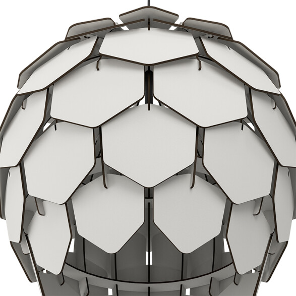 Lámpara colgante madera gris E27 Ø49,5cm MATTANZA EG4340