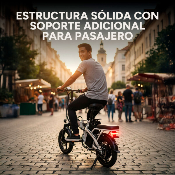 Bicicleta electrica GoGreen Peter Pan Plegable 250w 7.8Ah Color Blanco