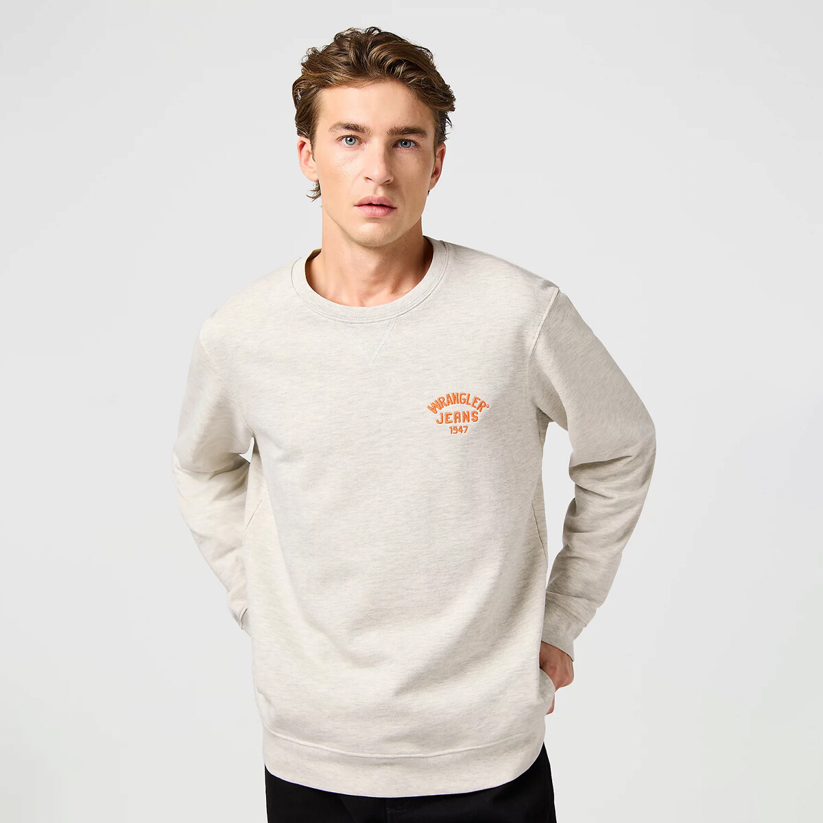 Buzo Wrangler de Hombre -SMALL LOGO CREW- 112364090OATMELEE - ELD 