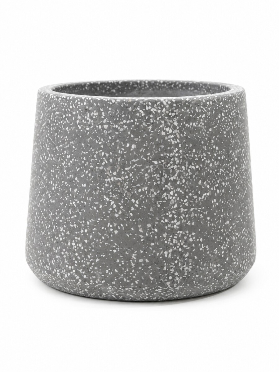 MACETA COPA TERRAZO GRIS