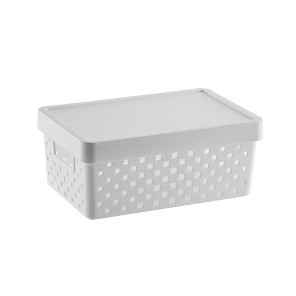 ORGANZIADOR QUADRATTA CON TAPA 29X19X12 CMS BLANCO BLANCO