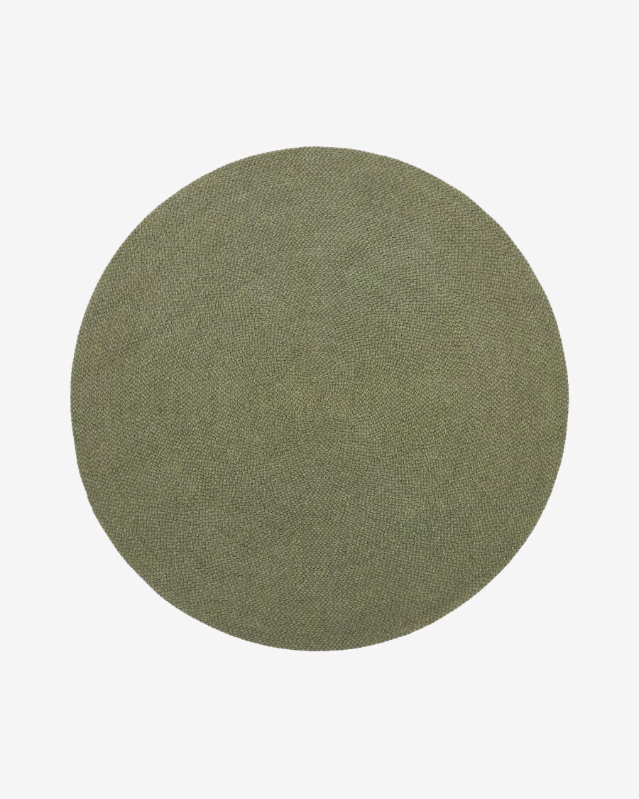 Alfombra redonda Despas de fibras sintéticas verde Ø 200 cm