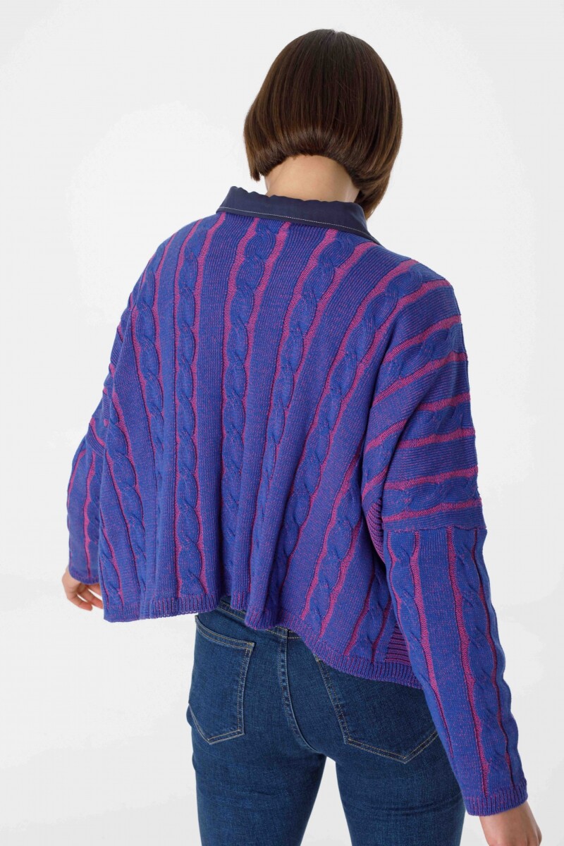 Sweater Oceano Crop Fucsia/Violeta