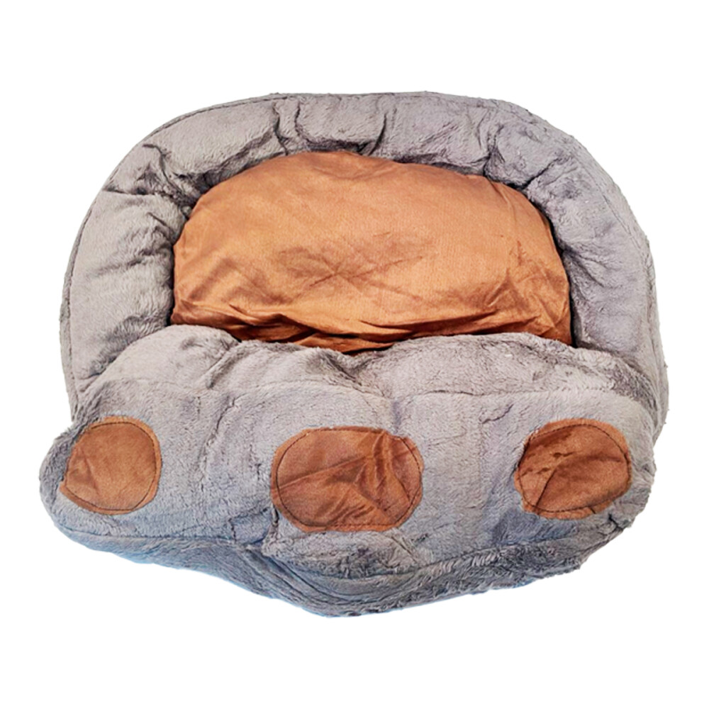 Cama Colchon Confort Huella Perro Gatos Mascota Color gris