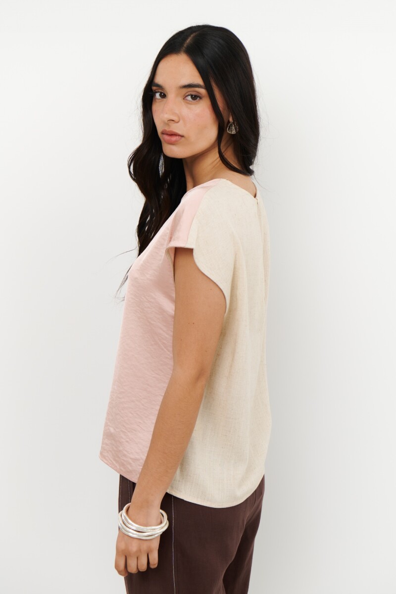 BLUSA LINO SATEN ROSA