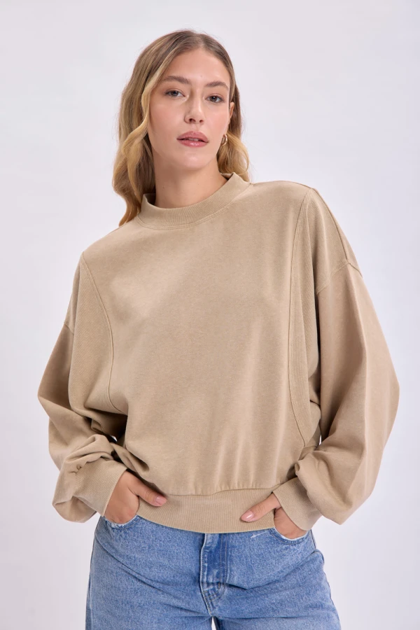 Buzo manga balloon Beige