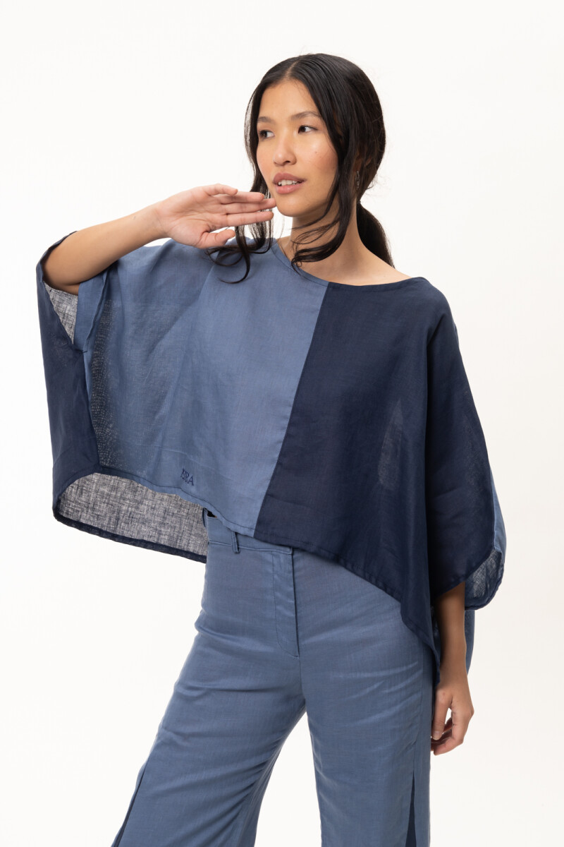 Blusa New Beach Azul Marino/Azul Claro