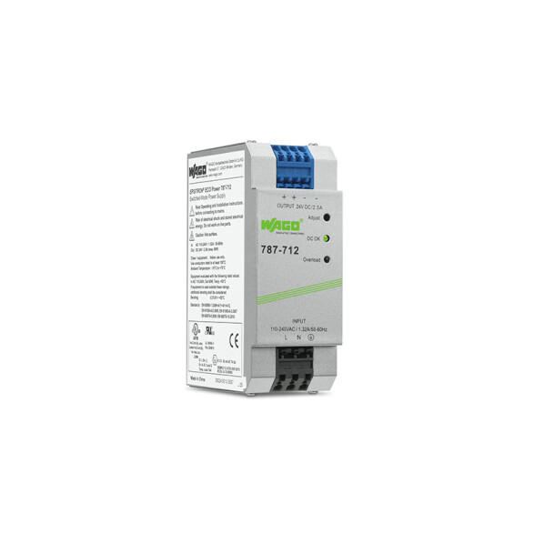 Fuente alimentación p/riel din 24Vdc 2,5A WG7001