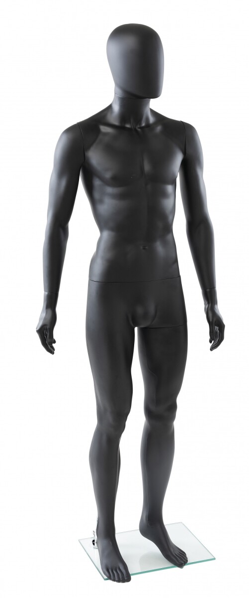 Maniquí Masculino Con Base De Cristal - Negro