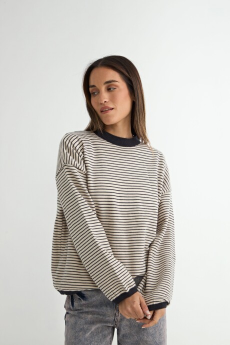 BUZO RAYADO ORTIGA AZUL