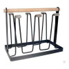 Escurre Vasos Metal Mango Madera Negro