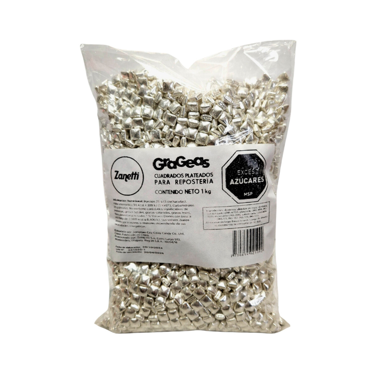 Cuadrados Plateados 1 Kg 