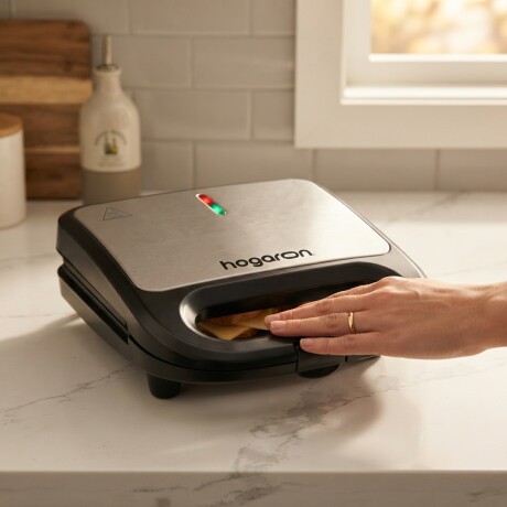 Sandwichera HOGARON 750W 2 Sándwiches Placas Antiadherentes Control Automático De Temperatura Protección Contra Sobrecalentamien Sandwichera HOGARON 750W 2 Sándwiches Placas Antiadherentes Control Automático De Temperatura Protección Contra Sobrecalentamien