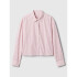 V-LS CROPPED POPLIN SHIRT PINK STRIPE