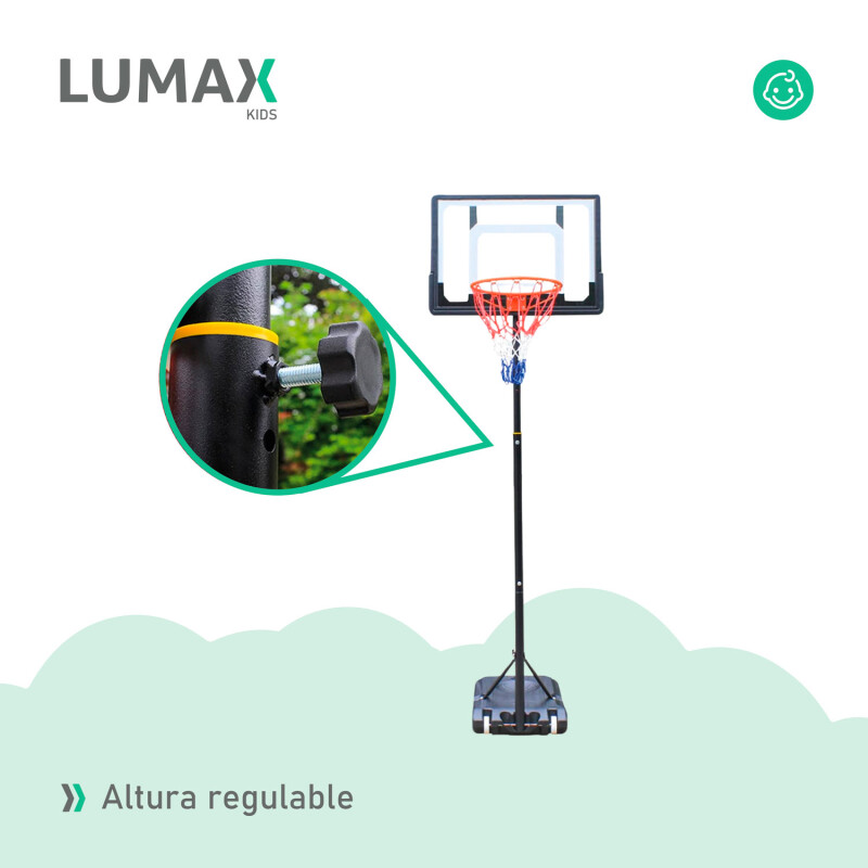 Tablero Basket Aro 2.55m C/ Base Portátil + Pelota Lumax Tablero Basket Aro 2.55m C/ Base Portátil + Pelota Lumax