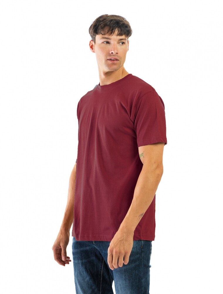 Remera Algodón Cuello Redondo Bordo
