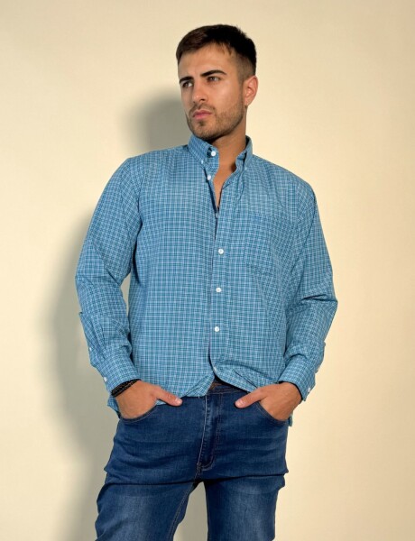 Camisa a cuadros Inti Turquesa