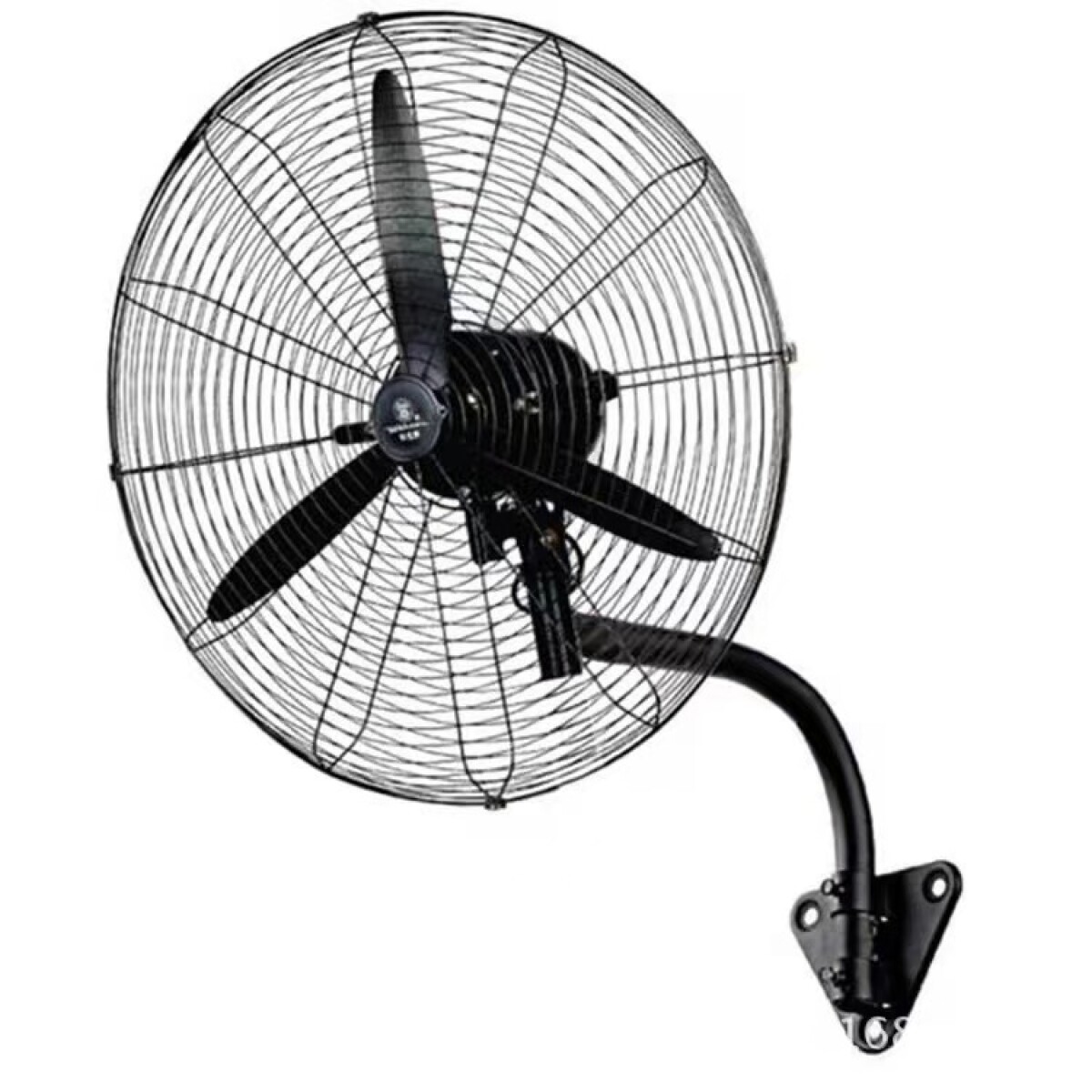 Ventilador Industrial De Pared Negro Metal 3 Aspas 