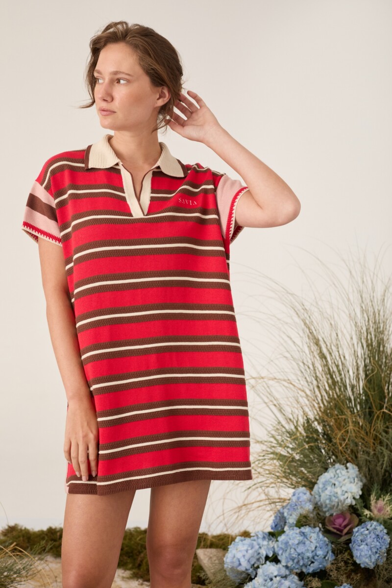 PRE VENTA VESTIDO SUN - Rojo Y Chocolate 