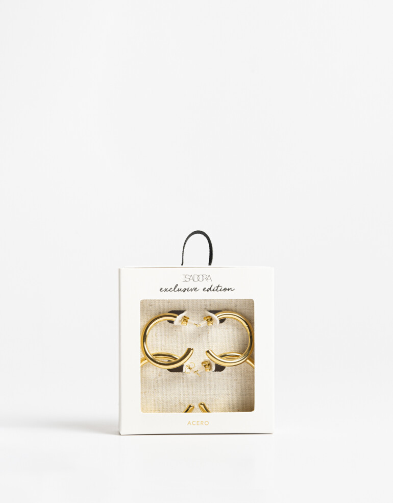 Aros Argollas Set Metal Set De Argollas De Acero - Dorado