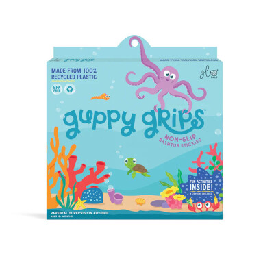 Stickers antideslizantes para colorear de bañera Glo Pals Guppy