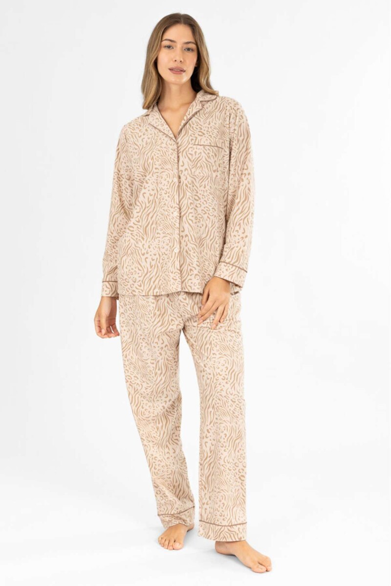 Pijama wincy animal print - Crema 