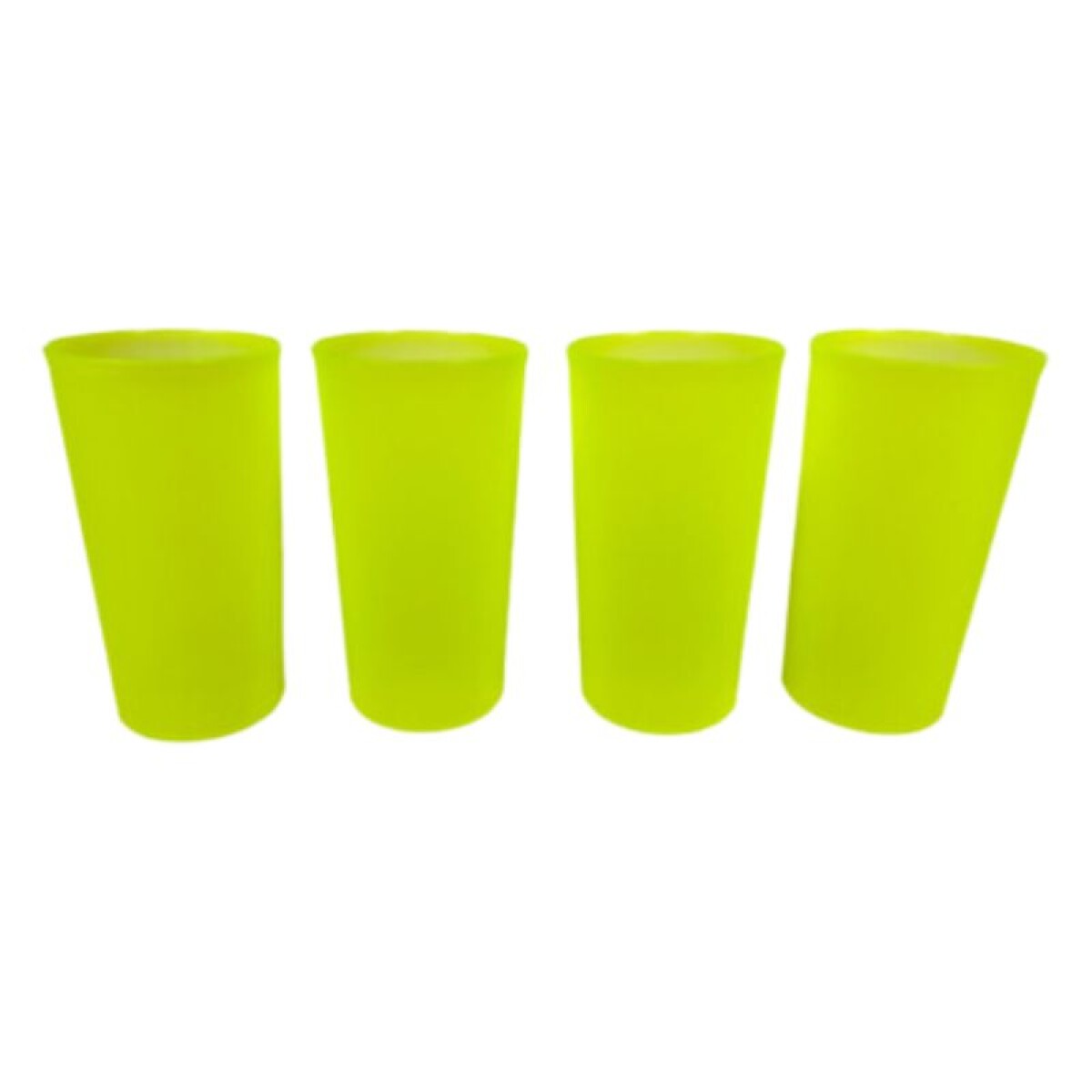 Vaso Plastico Neón x4 - Amarillo 