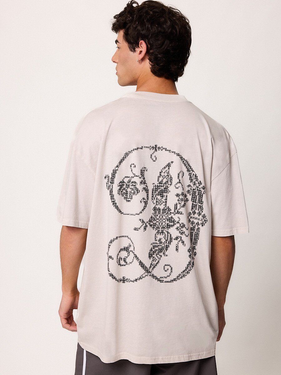 T-SHIRT M/C DECRUZ DIXIE - Gris Claro 