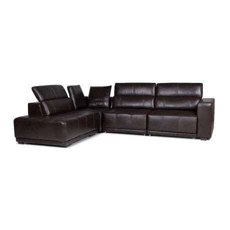 Rinconera Seúl - Cuero Básico - Chaise izquierdo Café - (Preventa)
