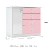 Cómoda Cajonera 4 Cajones Mueble Infantil Flex Rosa/celeste Cómoda Cajonera 4 Cajones Mueble Infantil Flex Rosa/celeste