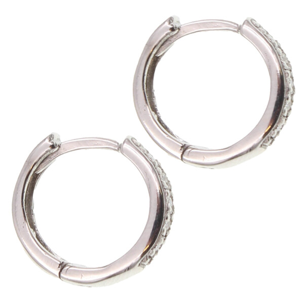Caravanas aro pavé CH de oro blanco 18k con brillantes Caravanas aro pavé CH de oro blanco 18k con brillantes