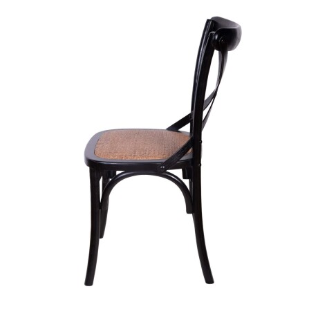 SILLA DE COMEDOR MADERA NEGRO CRUCETA