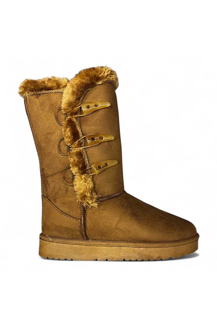 bota mujer triny pantubota 3 botones Camel