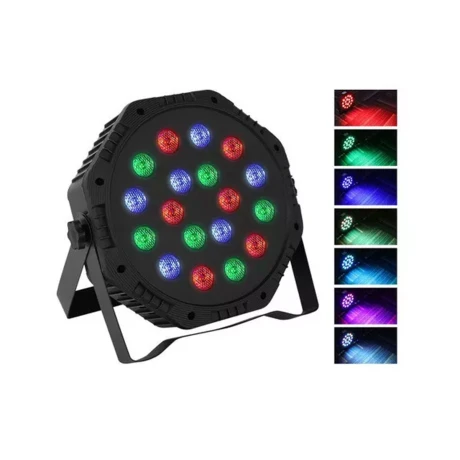 TACHO PAR LED RGB 18 LEDS AUDIORITMICO TACHO PAR LED RGB 18 LEDS AUDIORITMICO