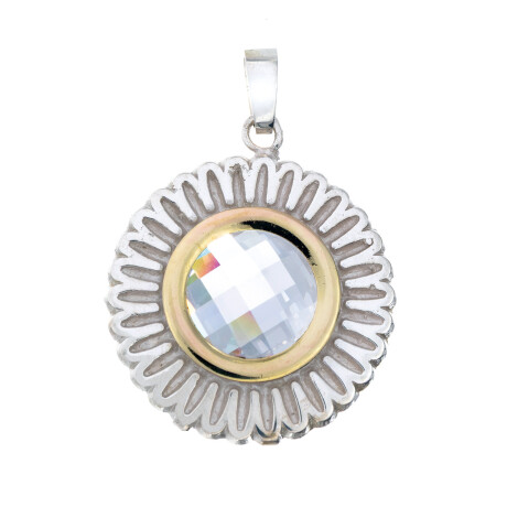 Colgante de plata de 925, double y cristal FLOR Colgante de plata de 925, double y cristal FLOR