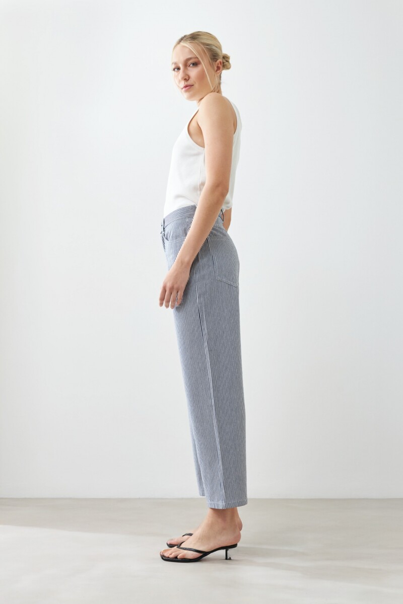 Pantalón de jean rayado crudo