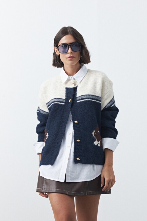 CARDIGAN RABBIT Azul Marino